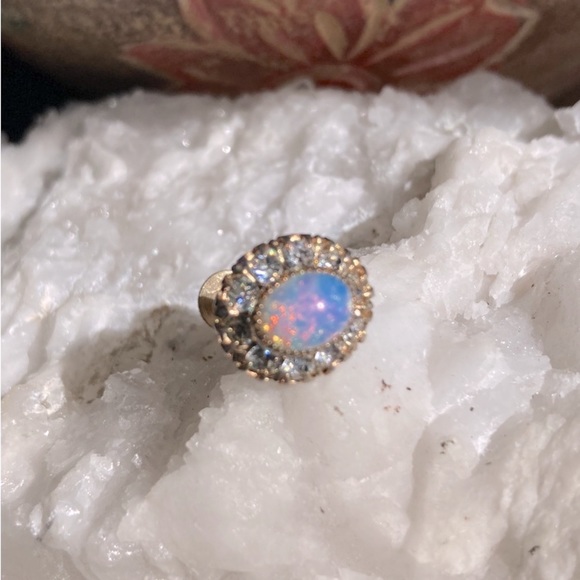 Vintage Gold Fill Opal Earrings - Picture 3 of 4